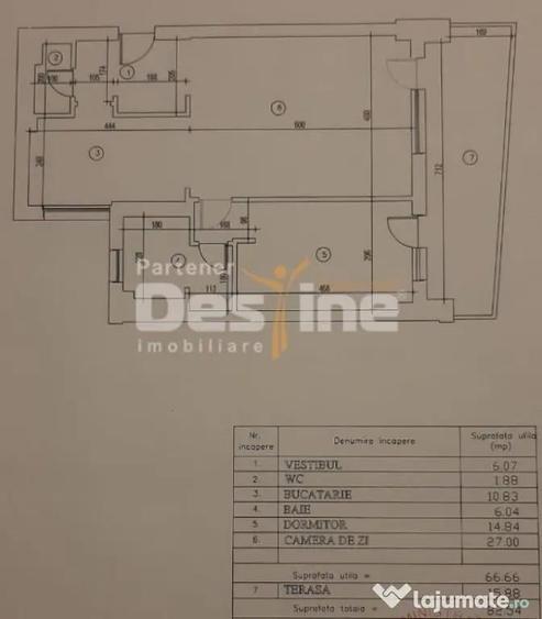 Apartament cu 2 camere semidecomandat în Eroii Revoluției