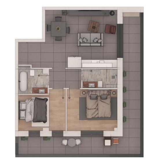 Apartament 3 camere 66,8mp, ansamblu NZEB, zona Terra - 1