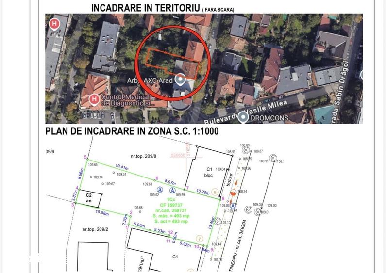 Teren de vanzare, Centru, suprafata 493mp, strada D. Bolintineanu - 2