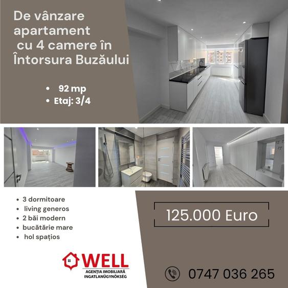 De vânzare apartament cu patru camere în Întorsura Buzăului - 1