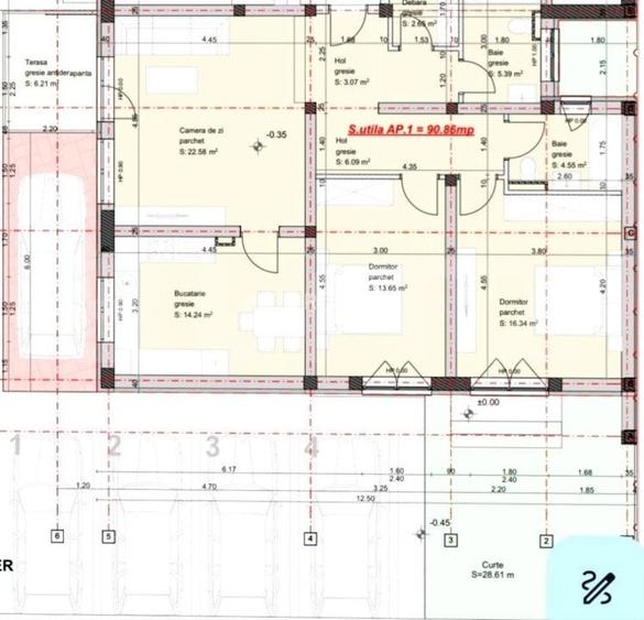 Apartament cu 3 camere, 91mp, gradina, zona Giroc Apartament cu 3 camere, 91mp, gradina, zona Giroc