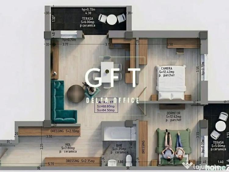 Apartament 3 camere | Etaj 2 - 1