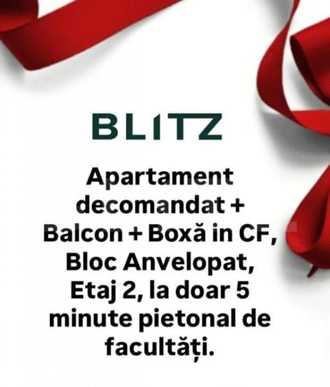 Complexul Studentesc! Etaj 2! Apartament decomandat + Balcon - 1