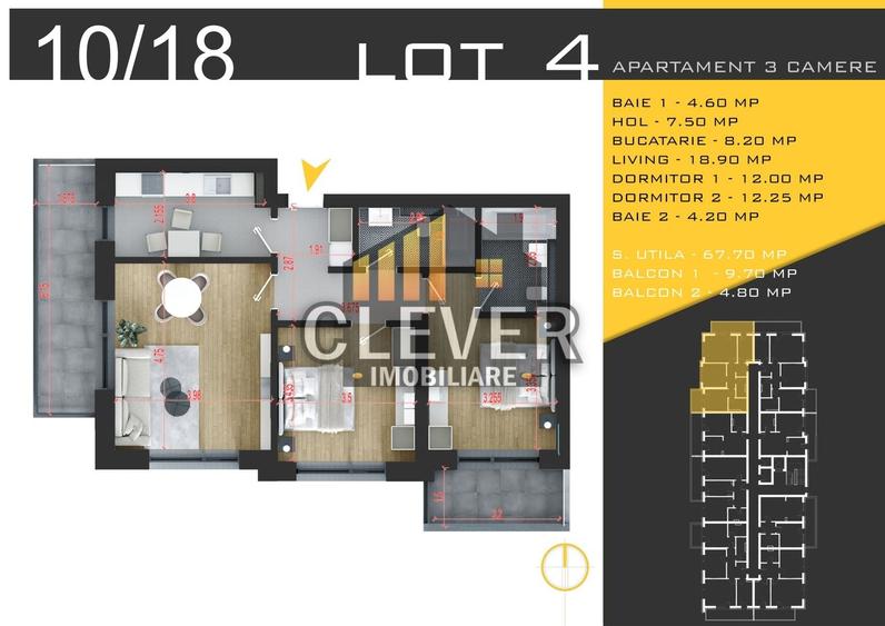 Apartament 3 camere-Metrou Teclu-Theodor Pallady-Sector 3 - 1