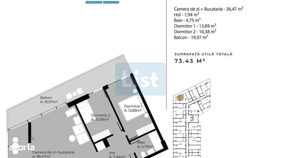 Aparatament cu 3 camere de vanzare in cartierul Sopor - 1