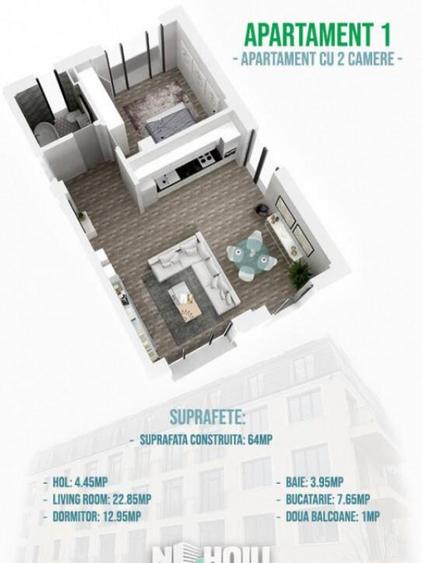 Apartament cu 2 Camere de vanzare in Nehoiu Ultracentral - 3