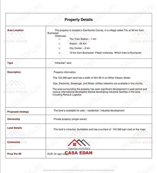 Teren intravilan industrial in Titu Dambovita 10 Ha 6e - 12