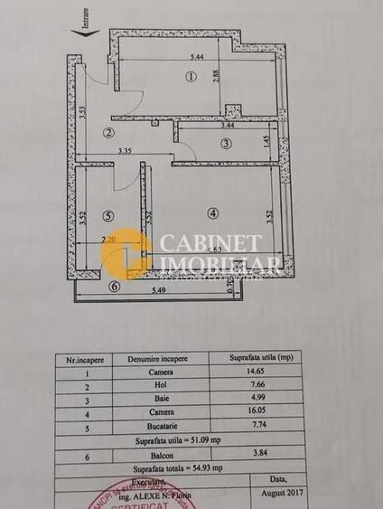 2 CAMERE DECOMANDAT - MOARA DE VANT - BLOC NOU INTABULAT - ETAJUL 2 - 13