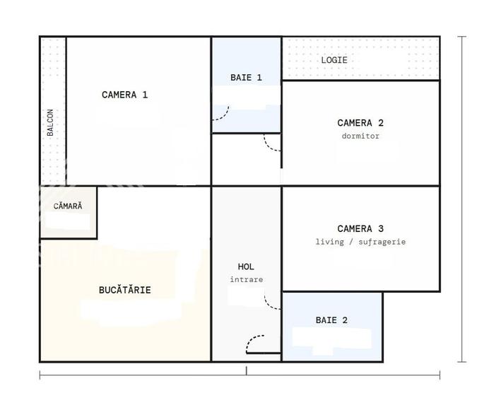 Apartament 3 camere, cart.Marasti, str.Cernei, 2 bai, 2 balcoane, decomandat - 12