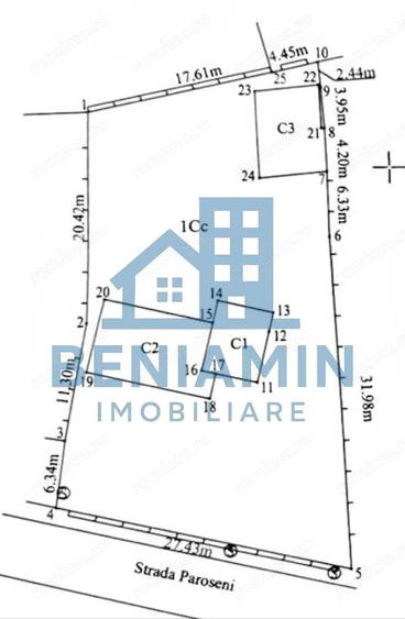 1021mp intravilan - 27ml deschidere - toate utilitatile - Catargiu - 1