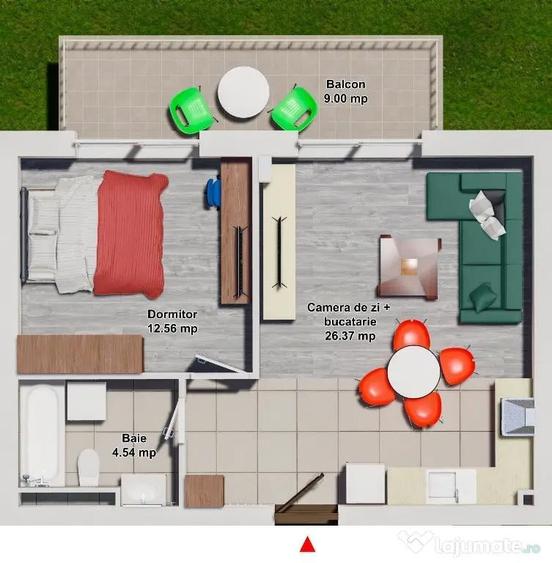 Apartament cu 2 camere decomandat în Ștefăneștii de Jos