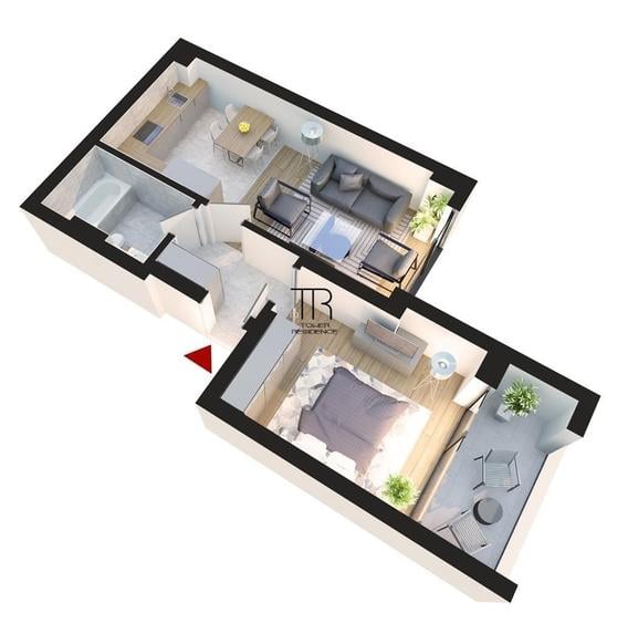 Apartament cu 2 camere în Rahova