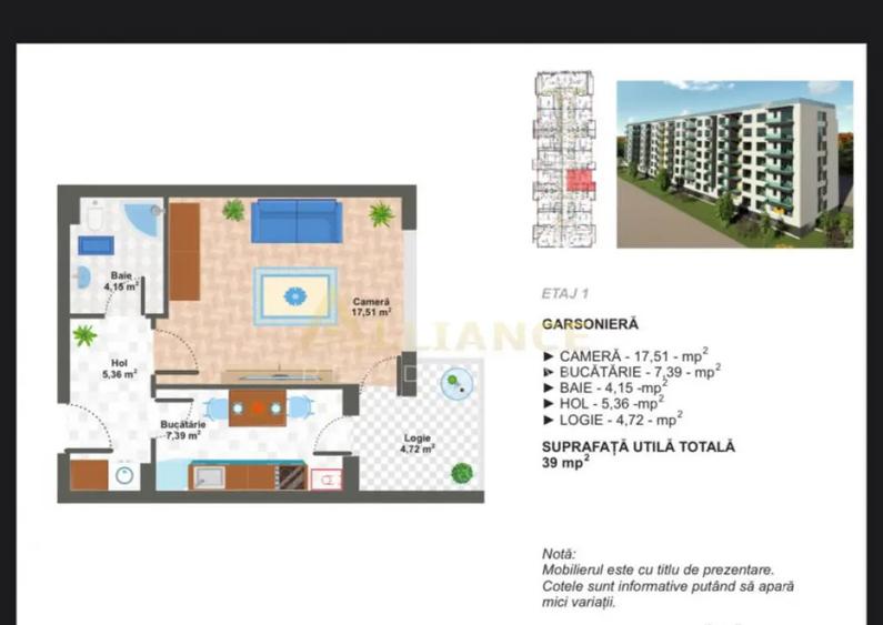 Garsoniera moderna bloc nou cu incalzire in pardoseala langa - 5