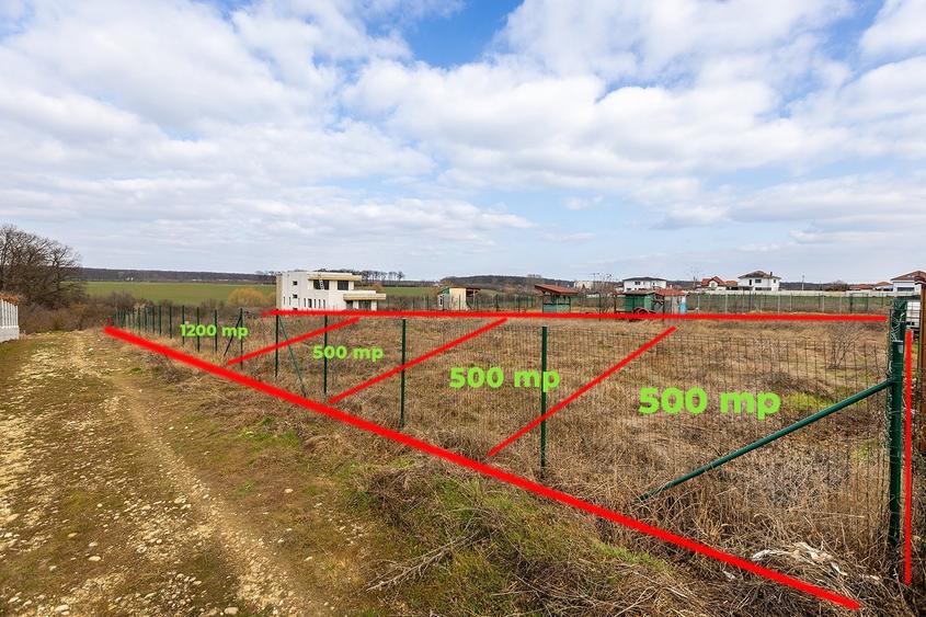 Balotești – teren intravilan cu priveliște superbă, 500–1200 mp, Comision 0% - 3