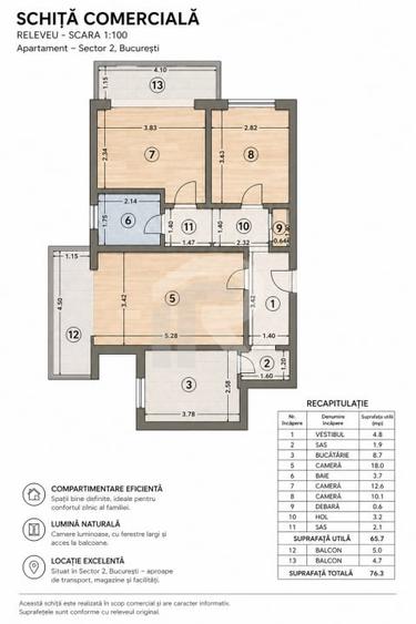 Apartament 3 camere - Acces direct Parc Plumbuita - renovat  -  Doamna Ghica - 22