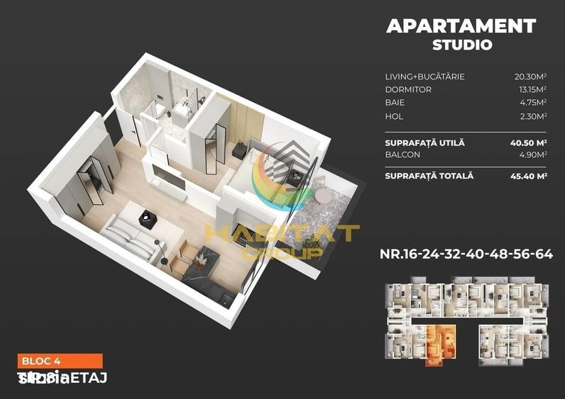 Apartament cu 2 camere în Vest