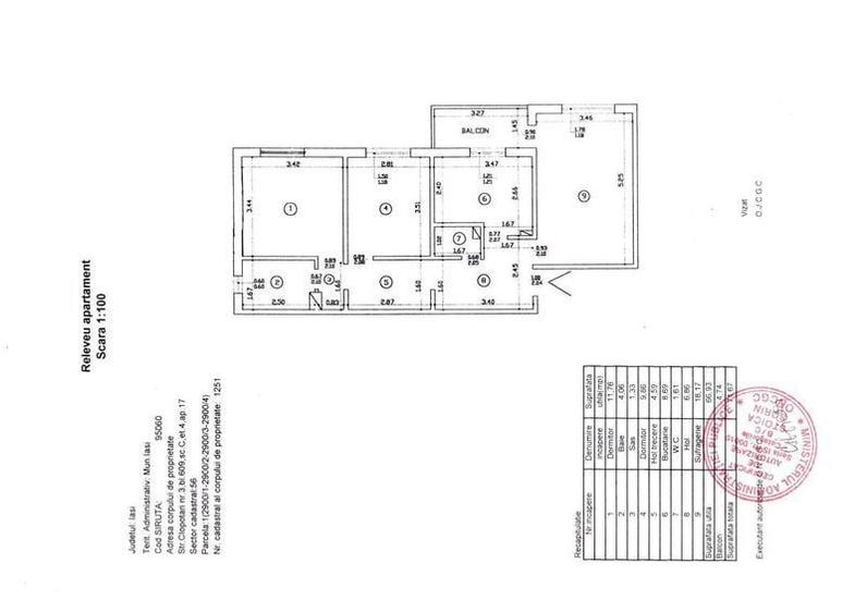 Apartament 3 camere, decomandat, liber, renovat, etaj 4, proprietar - 1