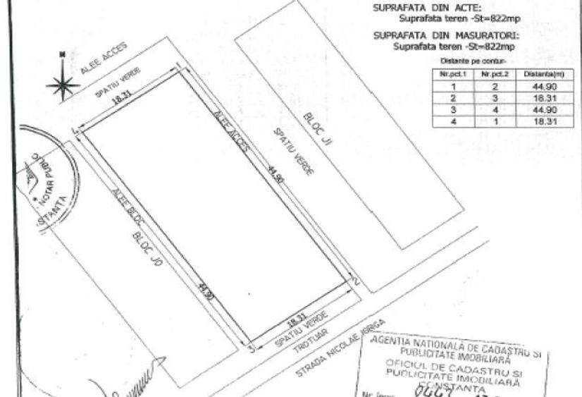 Teren intravilan 822 m.p. Constanta str.Nicolae Iorga 24B-pret 450.000 Euro - 1