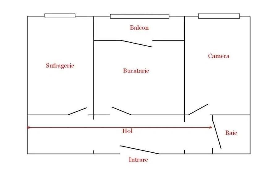 Apartament cu 2 camere decomandat în Roman