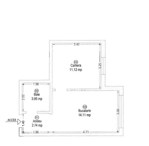 Apartament 1 camera, bloc nou Zona Alfa etaj 2, decomandat spatios - 1