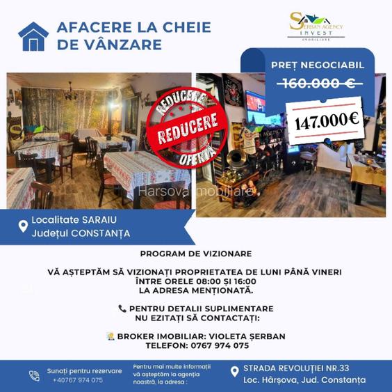 Afacere la cheie de vânzare în Saraiu Afacere la cheie de vânzare în Saraiu