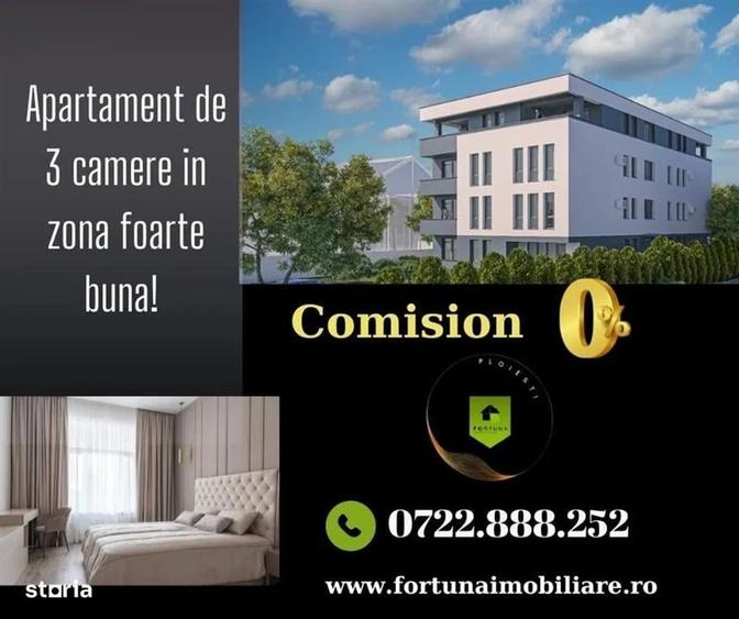 Ultimul Apartament cu 3 Camere  la etaj intermediar, Bloc Nou, Zona excelenta, F - 1