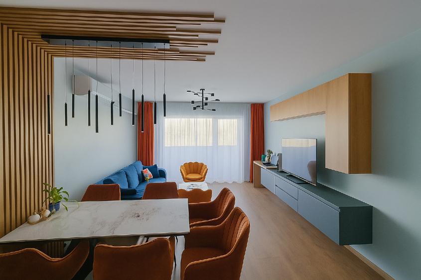 3 camere bloc Mon Jardin, 74 mp, mobilat modern, smart home, parcare subterană - 2