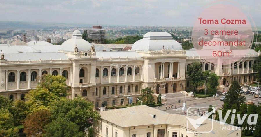 3 camere | Decomandat | 60mp | Mobilat și utilat | Lângă Universitatea Cuza și L