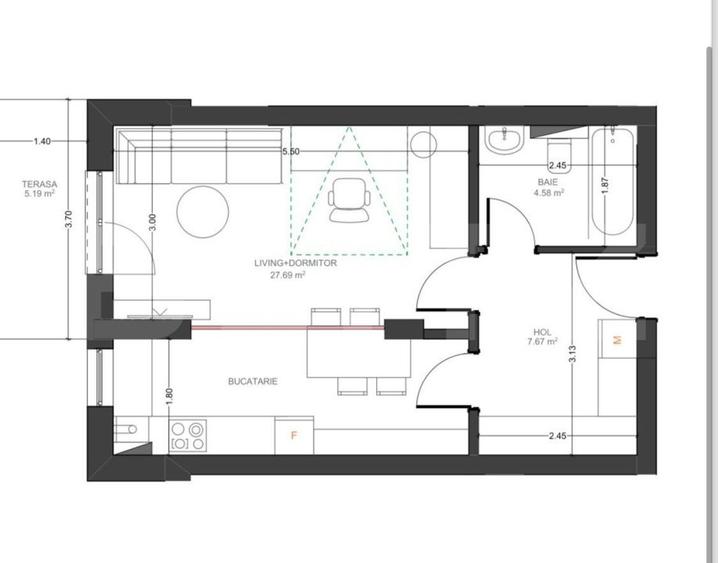Garsoniera decomandata de 40 mp, bloc nou, parcare si boxa - 8
