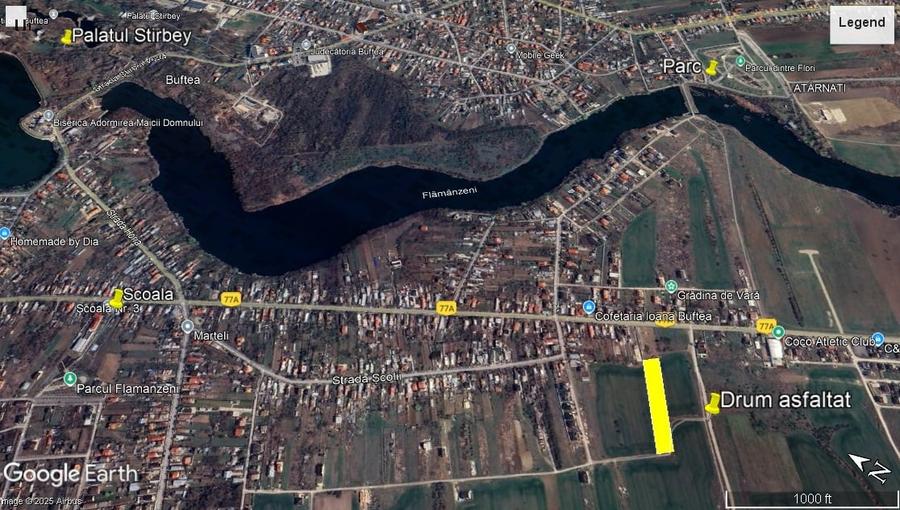 Teren intravilan 5192mp, 70m de asfalt/ apa/ canalizare/ gaz/ curent - 1