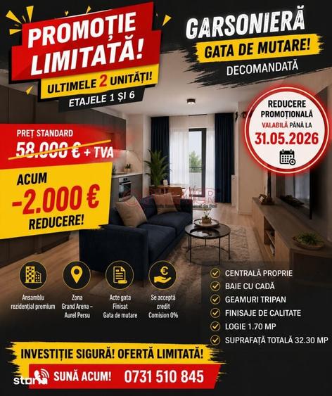 REDUCERE 2.000 | Garsoniera - Pana la 31.05.2026 - 2