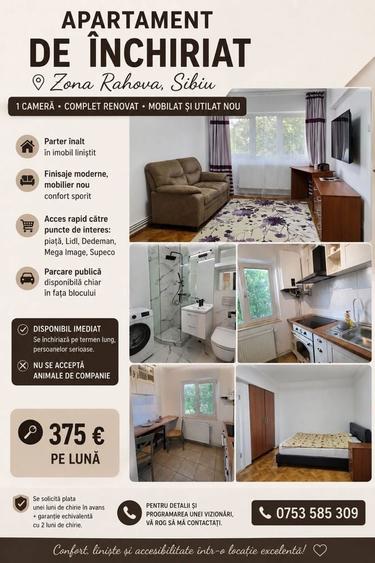 Ofer spre inchiriere apartament cu o camera Pta. Rahovei / Sibiu - 4