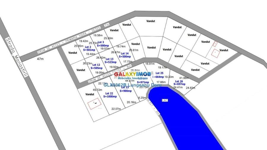 Teren intravilan 500 -1000mp, Stradal, Lac Berceni, Utilitati, 80E mp - 1
