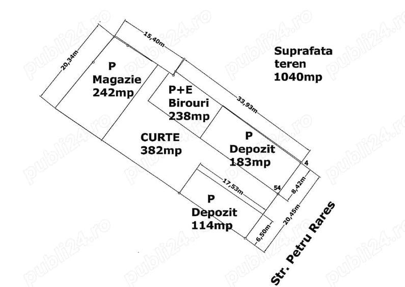 Anun? de inchiriere Spa?iu comercial ?i depozite Titulescu 171 - 1
