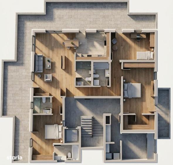 Apartament 4 CAM, SU 126.34 MP, 2 TERASE zona IRIS - 3