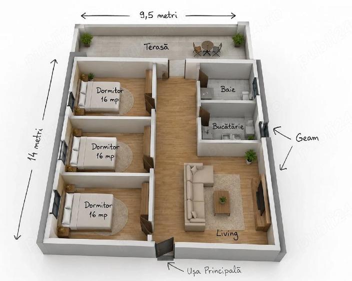 Vand casa Com Vidra Ilfov la Ro?u Teren 914 mp - 1