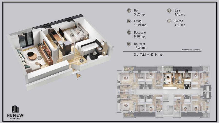 Apartament cu 2 camere Renew Residence Militari - 1