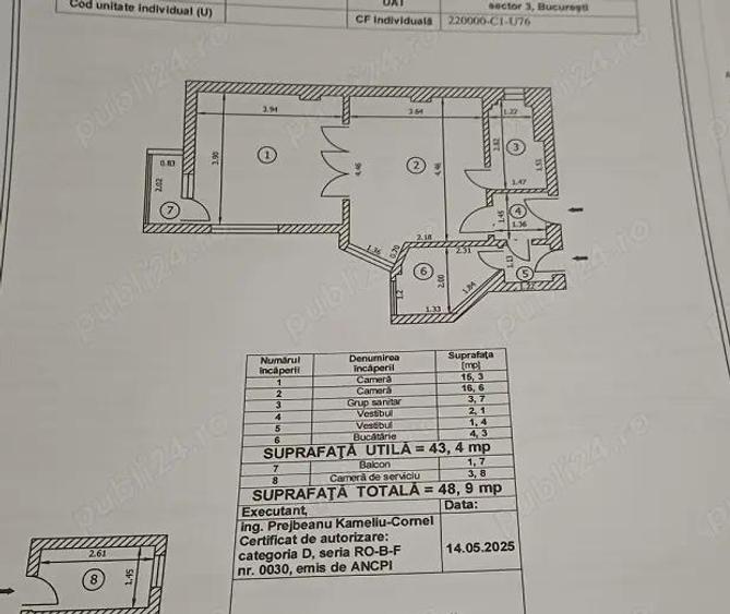 Muncii, apartament 2 cam et 4 - 4