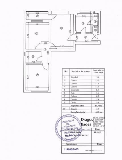 Apartament cu 3 camere semidecomandat în Drumul Taberei