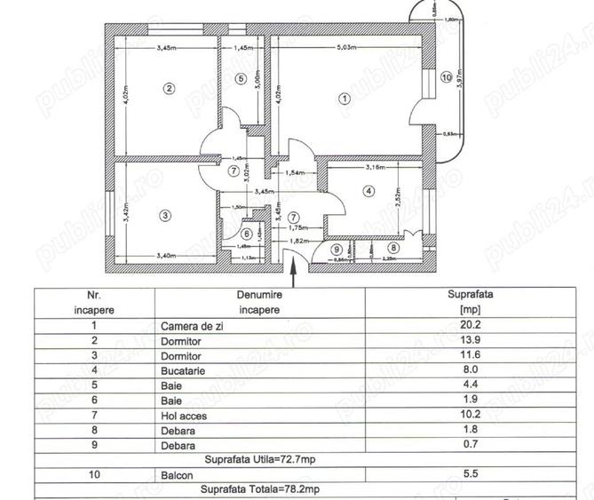 3camere Gavana3 etaj2 din 8 80mp spitalul judetean 109000euro - 1