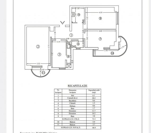Apartament de vanzare cu 3 camere, 2 bai zona Pacurari- Lukoil, Iasi - 12