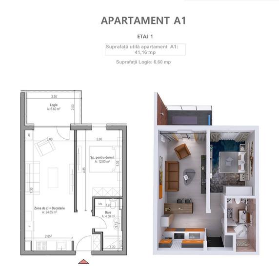 Apartament de vanzare Adora park cu 2 camere ! - 4
