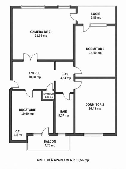 Apartament cu 3 camere, mobilat în Olimpia-Stadion