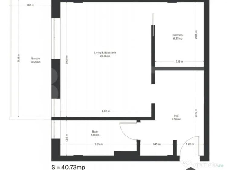 Apartament 1 camera, 40,09 mp, zona Ghirodei - 1