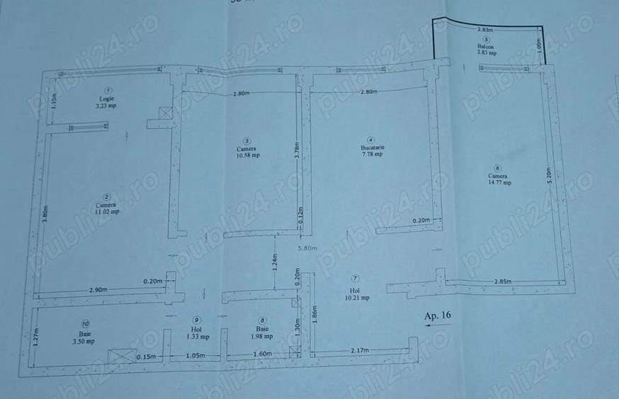 Apartament 3 camere decomandat - 2