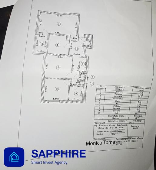 Apartament 3 camere zona Tei , 2 băi, posibilitate centrală - 12