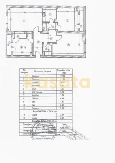 Apartament 3 camere, 81 mp, renovat 2019 - spațios, luminos - 17