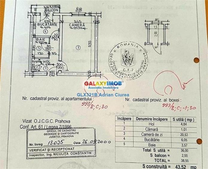 Garsoniera | Confort 1 | Et. 2/3 | Boxa 3mp - 1