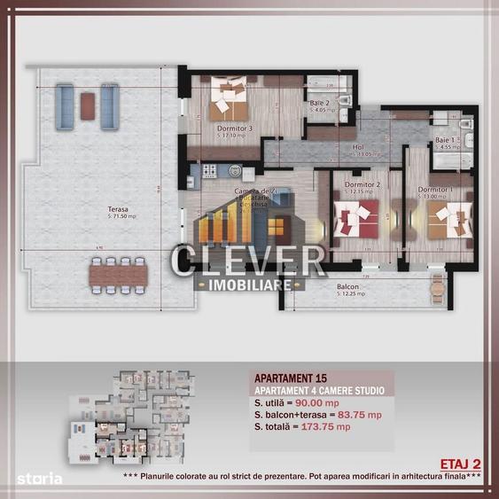 Apartament 4 Camere cu terasa 71mp, Pallady - Metrou Nicolae Teclu - 1