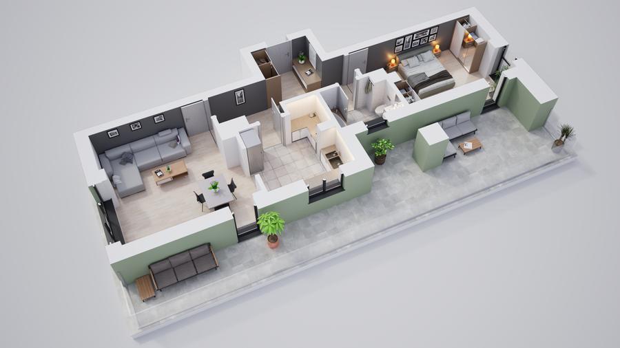 Apartament 2 camere, spatios, ansamblu modern si privat - 5